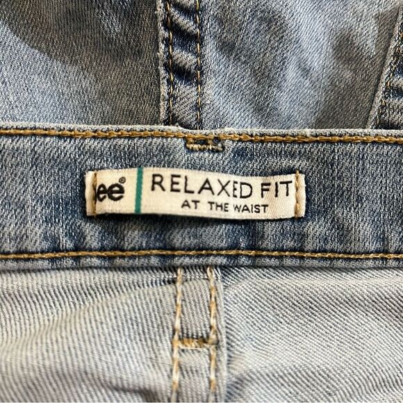 Lee Relaxed Fit High Rise Straight Leg Jeans Light Wash Indigo 14 Medium - Picture 3 of 8